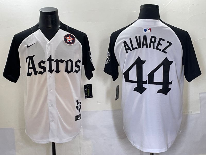 Men 2025 Houston Astros #44 Alvarez White Black Five generations Joint Name Nike MLB Jersey style 9
